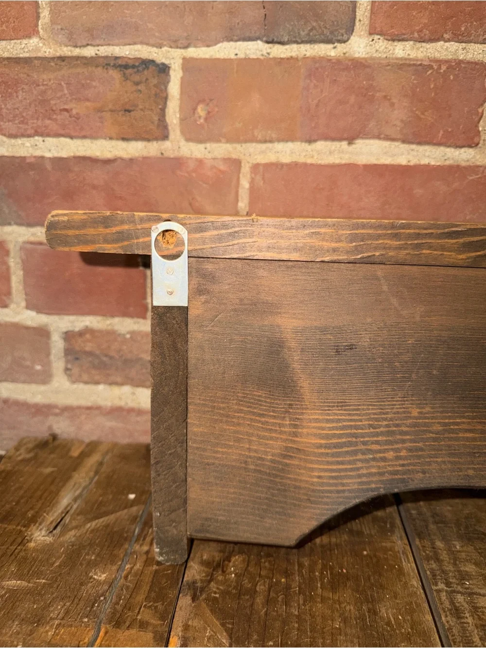 Wooden Heart Cutout Wall Shelf - Rustic Brown Farmhouse